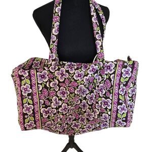 Vera Bradley Womens Plum Petals Weekender Tote Duffle Bag Multicolor Large